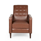 Fauteuil inclinable en tissu style moderne du milieu du siècle avec pieds en bouleau, par Christopher Knight Home