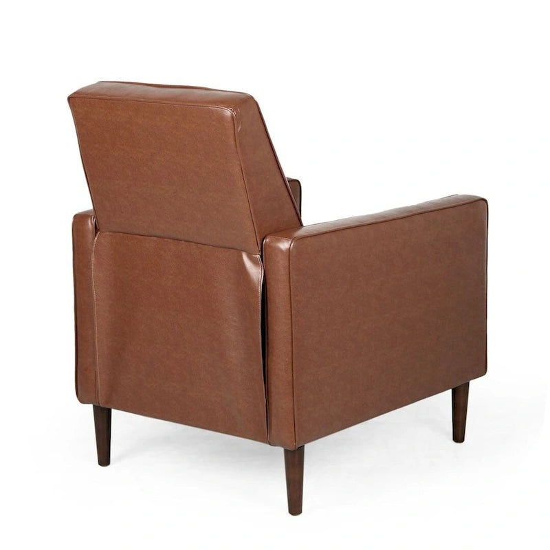 Fauteuil inclinable en tissu style moderne du milieu du siècle avec pieds en bouleau, par Christopher Knight Home