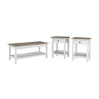 Table basse de ferme Mayfield de Bush Furniture avec tables d'appoint