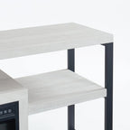 Meuble TV en bois, centre de divertissement classique, console multimédia jusqu'à 55 pouces avec cheminée électrique