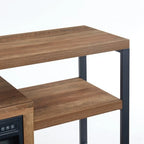 Meuble TV en bois, centre de divertissement classique, console multimédia jusqu'à 55 pouces avec cheminée électrique