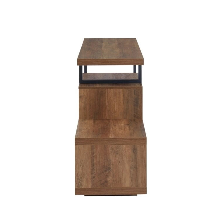 Meuble TV en bois, centre de divertissement classique, console multimédia jusqu'à 55 pouces avec cheminée électrique