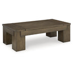 Table basse relevable marron Signature Design by Ashley Rosswain - 54 cm (L) x 28 cm (P) x 18 cm (H)