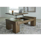 Table basse relevable marron Signature Design by Ashley Rosswain - 54 cm (L) x 28 cm (P) x 18 cm (H)