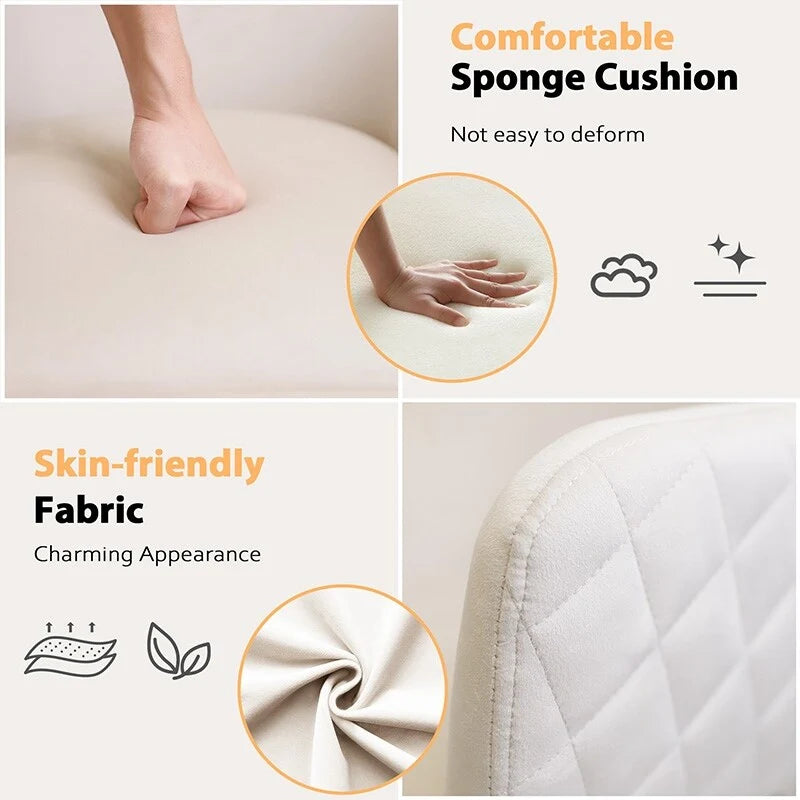 Fauteuil pivotant VANITII avec roulettes, style moderne, hauteur réglable, rose/gris/blanc