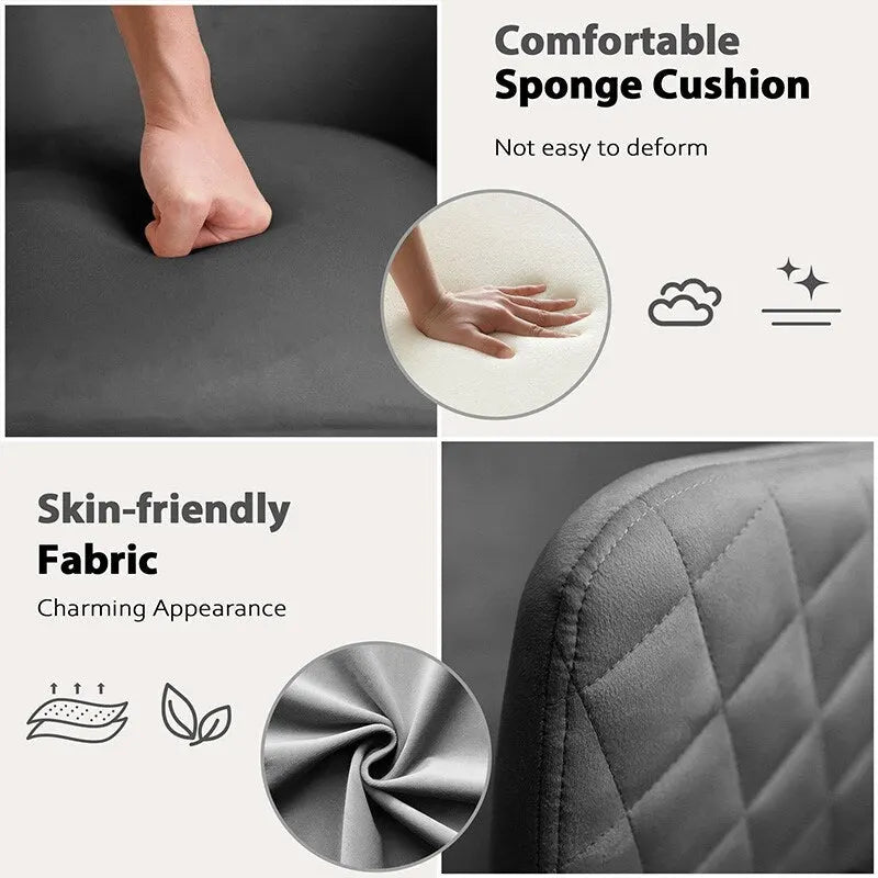 Fauteuil pivotant VANITII avec roulettes, style moderne, hauteur réglable, rose/gris/blanc