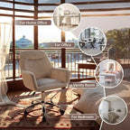 Fauteuil pivotant VANITII avec roulettes, style moderne, hauteur réglable, rose/gris/blanc