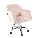 Fauteuil pivotant VANITII avec roulettes, style moderne, hauteur réglable, rose/gris/blanc