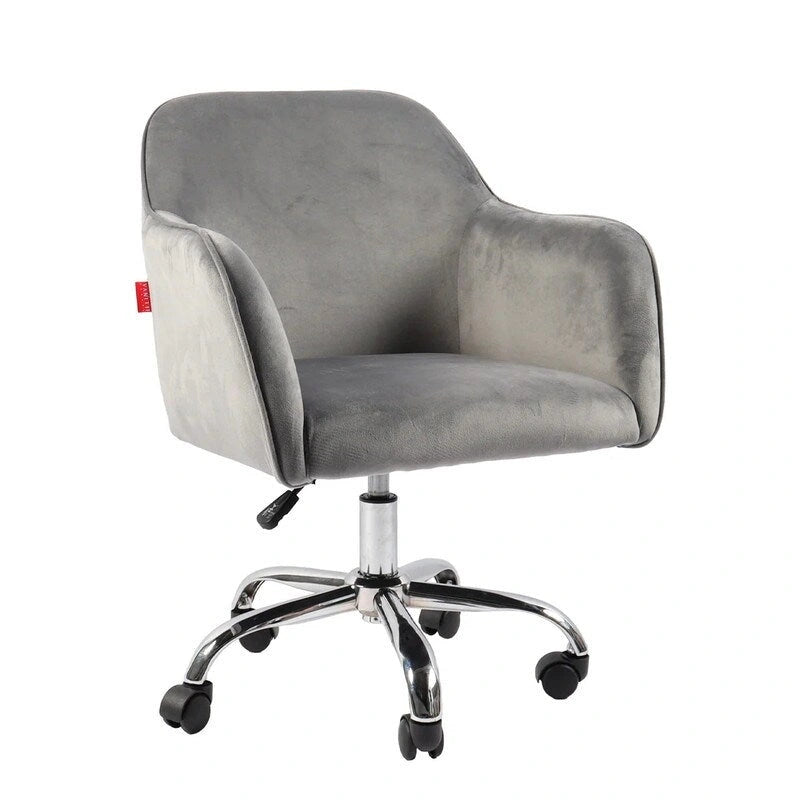 Fauteuil pivotant VANITII avec roulettes, style moderne, hauteur réglable, rose/gris/blanc