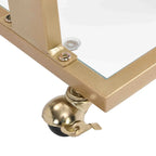 Table d'appoint en verre, table de chevet en acrylique, table carrée en forme de C avec plateau en verre et piètement en métal