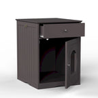 Maison pour chat en bois avec bac à litière, tiroir, table d'appoint, cage d'intérieur, maison pour chat (marron)