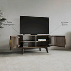 Meuble TV d'angle en bois Sierra de Studio London, avec des accents Mid-Century