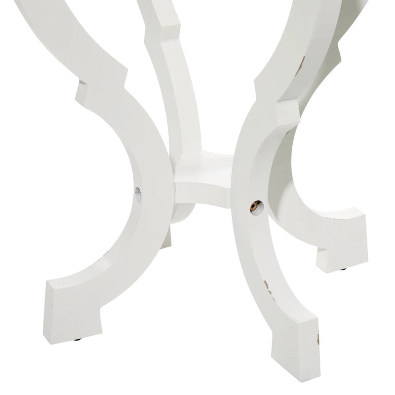 Table d'appoint ronde en bois sculpté - 25 x 19 x 19