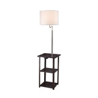 Lampe de table avec étagères latérales carrées pour canapé 58 pouces et station d'alimentation