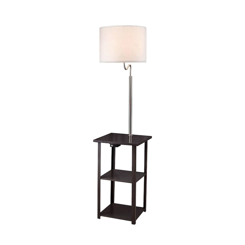 Lampe de table avec étagères latérales carrées pour canapé 58 pouces et station d'alimentation