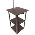 Lampe de table avec étagères latérales carrées pour canapé 58 pouces et station d'alimentation