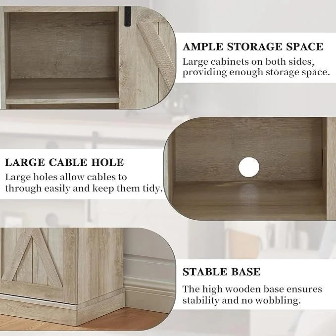 Meuble TV en bois, centre multimédia