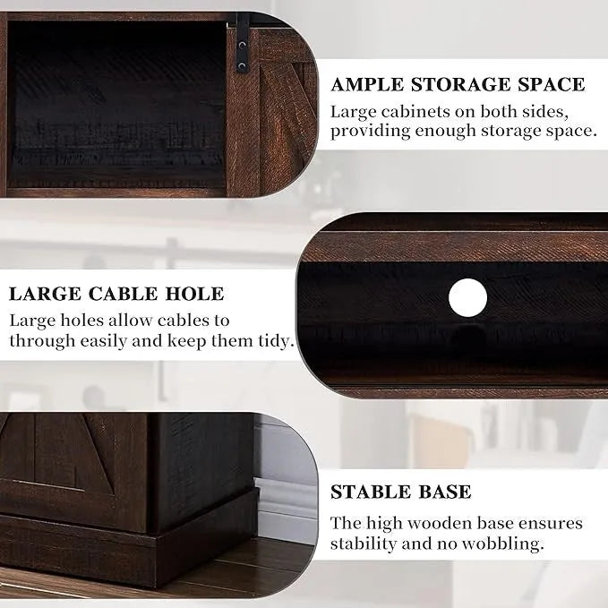 Meuble TV en bois, centre multimédia