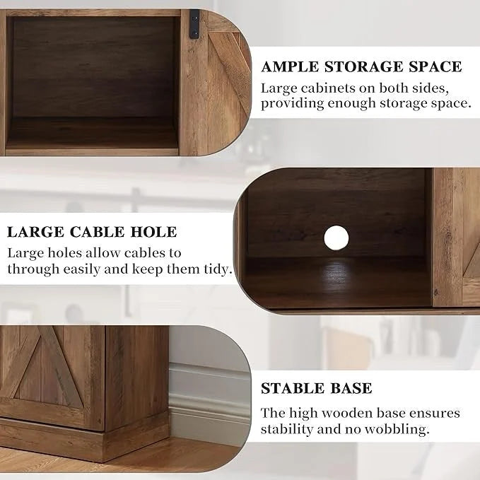 Meuble TV en bois, centre multimédia