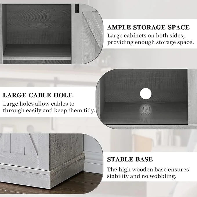 Meuble TV en bois, centre multimédia