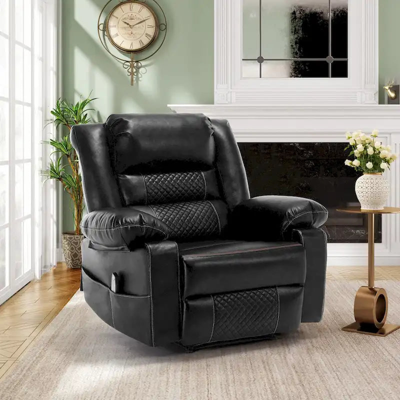 Fauteuil inclinable massant en cuir respirant, manuel, canapé inclinable pour salon