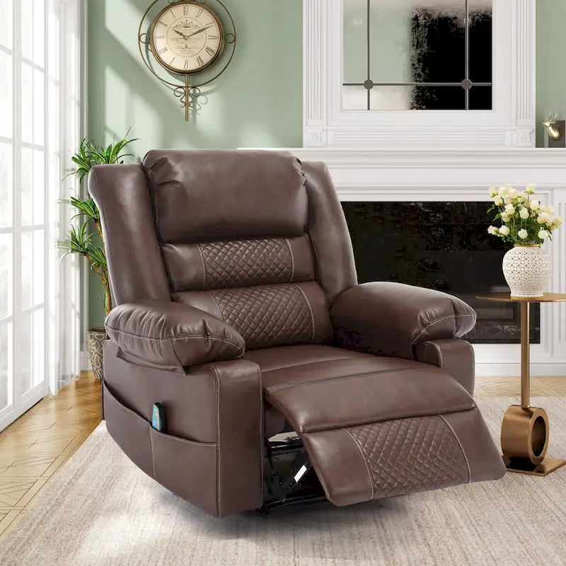 Fauteuil inclinable massant en cuir respirant, manuel, canapé inclinable pour salon