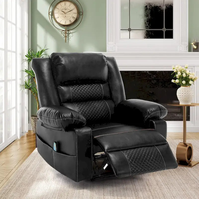 Fauteuil inclinable massant en cuir respirant, manuel, canapé inclinable pour salon