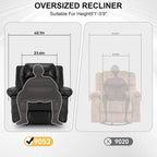 Fauteuil inclinable massant en cuir respirant, manuel, canapé inclinable pour salon