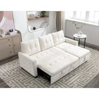 Canapé-lit d'angle réversible 77 pouces avec rangement, canapé d'angle 2 places en forme de L et méridienne intégrée pour salon