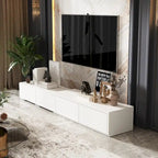 Meuble TV contemporain - Meuble de rangement, support multimédia blanc