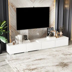 Meuble TV contemporain - Meuble de rangement, support multimédia blanc