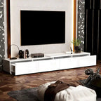 Meuble TV contemporain - Meuble de rangement, support multimédia blanc