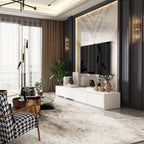 Meuble TV contemporain - Meuble de rangement, support multimédia blanc