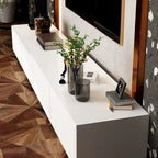 Meuble TV contemporain - Meuble de rangement, support multimédia blanc