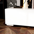 Meuble TV contemporain - Meuble de rangement, support multimédia blanc