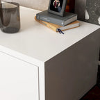 Meuble TV contemporain - Meuble de rangement, support multimédia blanc