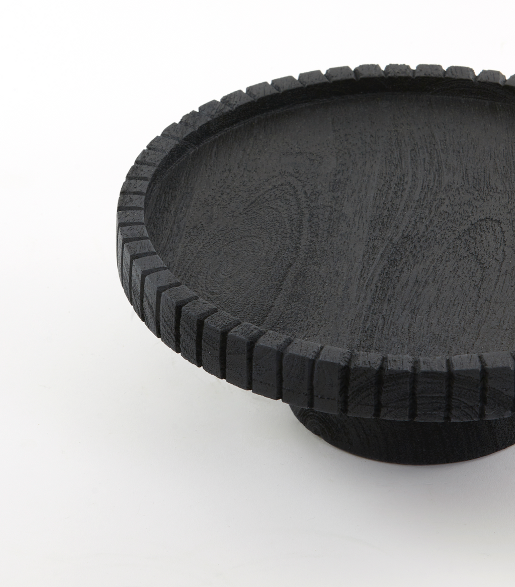 Assiette Caleta en bois noir mat