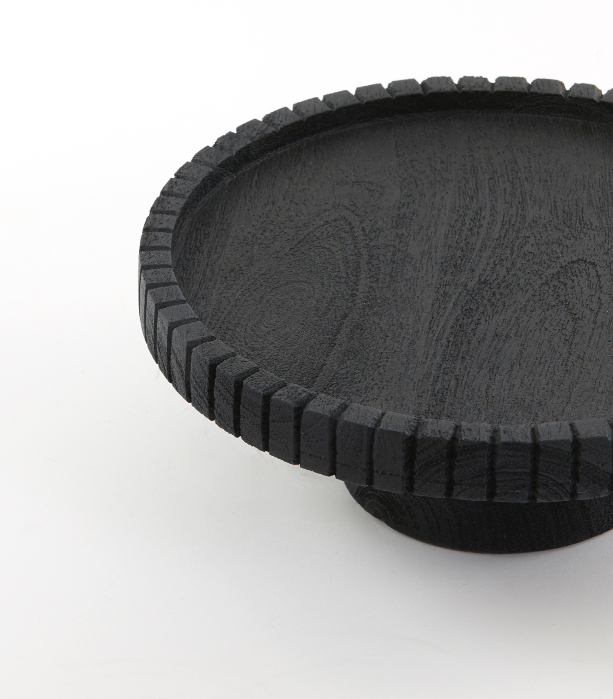 Assiette Caleta en bois noir mat