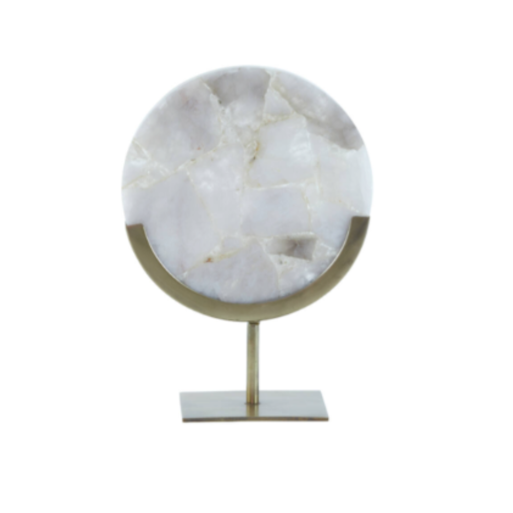 Ornement en agate grise de Gouya et bronze antique